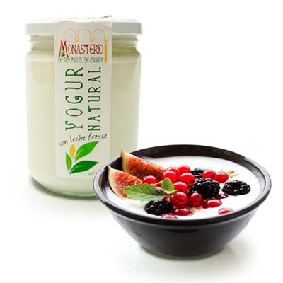 Muestra fotografía de Yogur natural Monasterio con leche fresca (420gr)